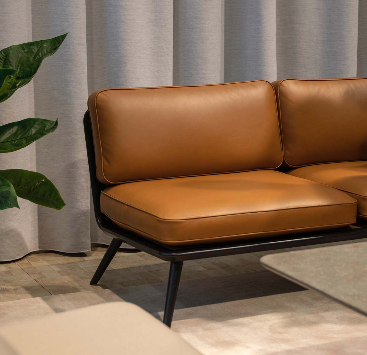 Camel Leather Sofa 1